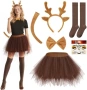 Нов Дамски карнавален еленов комплект туту рога опашка чорапи за Хелоуин карнавал, снимка 1