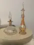 Бутилки за парфюм духано стъкло ръчна изработка позлата отличен състояние цена за 2 броя, снимка 2