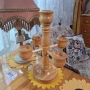 Нов голям дървен свещник за 5 свещи, снимка 5
