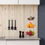 Висяща кошница на 3 нива Relaxdays – за плодове и съхранение, метална, сребриста, спестяваща място, снимка 2