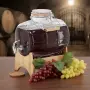 Стъклен диспенсър за напитки 8L, с кран и бамбукова поставка, снимка 2