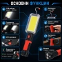 Работна къмпинг лампа 20W 800Lm COB с магнит кука щипка и батерии 18650 палатка туризъм сервиз, снимка 2