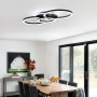 Нова таванна лампа Черен LED плафон 3 пръстена 50W димируем за хол спалня кухня осветление, снимка 7