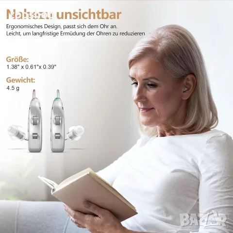 Чисто нов презареждащ се слухов апарат / звуков усилвател JL-Hearing M802  , снимка 4 - Слухови апарати - 55423807