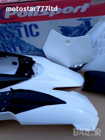 Кит пластмаси комплект за КТМ SX65 Polisport бял 2009-2011г., снимка 4 - Части - 54917608