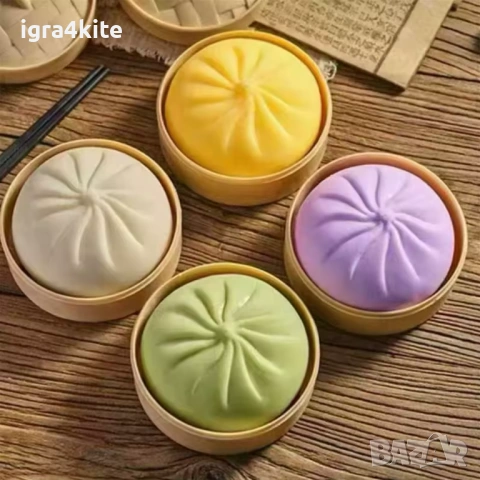 ТОП ХИТ 2в1 – ВАЙРАЛ хлебче Squishy Dumplings + ICE CUBES Ледено Кубче Гел за Стискане, снимка 10 - Пластелини, моделини и пясъци - 54391040