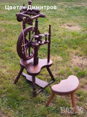 Антикварен традиционен дървен чекрък за предене на вълна, снимка 6 - Антикварни и старинни предмети - 54209011