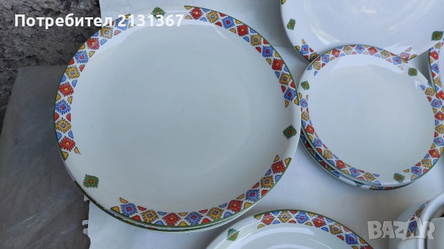 български порцелан,шевица,изида,китка,сервиз, снимка 3 - Сервизи - 55076080