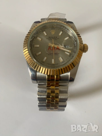 Rolex сребърно златист кварцов часовник нов!