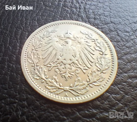 Стара сребърна монета 1/2 марка 1905 г. буква А -Германска империя - красива !, снимка 12 - Нумизматика и бонистика - 55306211
