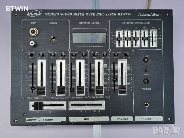 Стерео мишпулт Phonic MX-7770 с еквалайзер – Vintage DJ Mixer ! , снимка 4 - Ресийвъри, усилватели, смесителни пултове - 55684356