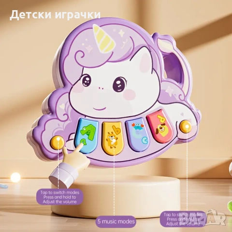 Детско електронно пиано Животни, за малки деца, образователна играчка , снимка 3 - Образователни игри - 54693680