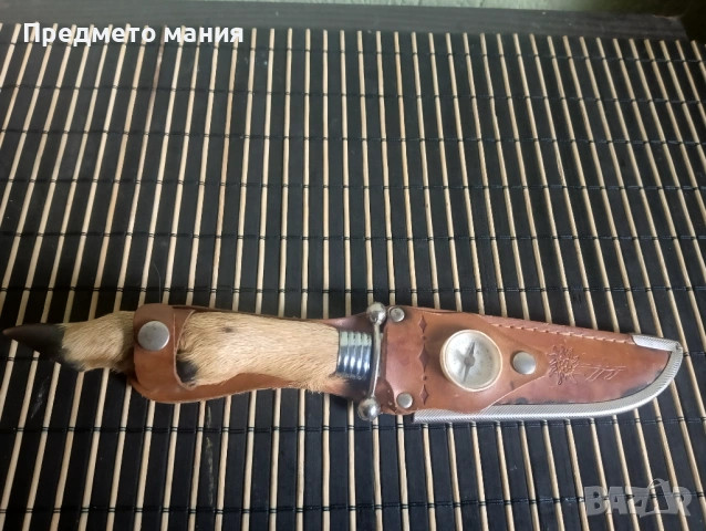 Автентичен Ловен Нож с дръжка от Сърнешки крак , снимка 7 - Ножове - 54652897
