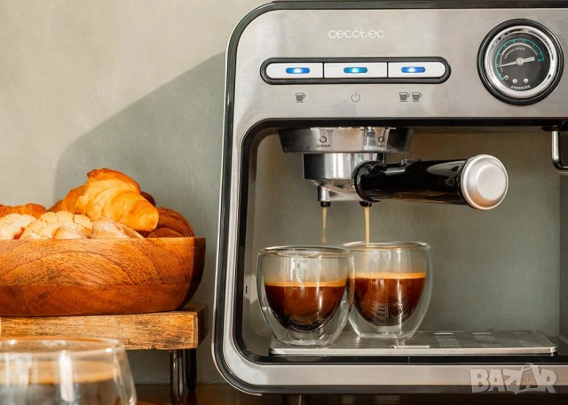 еспресо машина Cecotec Power Espresso 20 Square Pro, която работи с мощност 1450 W и налягане от 20 , снимка 7 - Кафемашини - 55044381