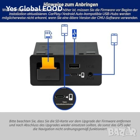 Mazda CarPlay Android Auto Retrofit Kit USB-C OEM, снимка 6 - Друга електроника - 55016952