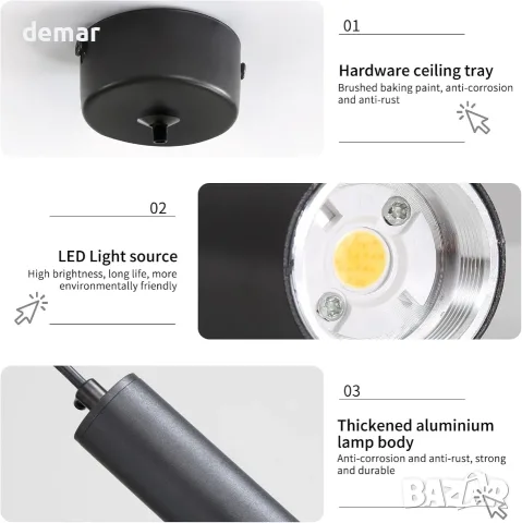 LED висяща/таванна лампа Mikeru TC-MD79 за интериор, регулируема светлина, снимка 4 - Лед осветление - 55663251