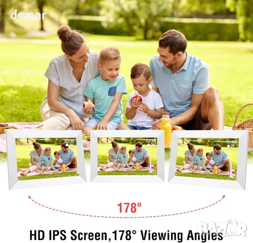 10,1-инчова WiFi цифрова фоторамка, 1280x800 IPS сензорен екран HD, 32GB, снимка 7 - Друга електроника - 55620828