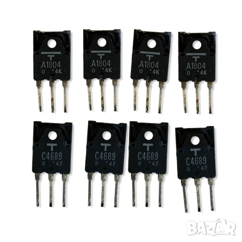 ГАРАНЦИЯ! Оригинални мощни транзистори Toshiba 2SC4689 & 2SA1804 - 120v, 8A, 70W