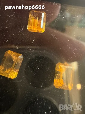 Лот 3 естествени Хелиодора (Жълт Берил) – 2.75 ct – Emerald Cut – Проверени гемологично, снимка 2 - Други - 55394877