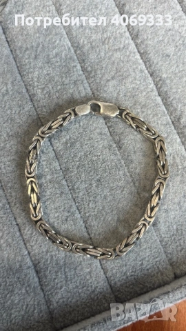 Сребърна гривна Кралска плетка 925, снимка 2 - Гривни - 54367697