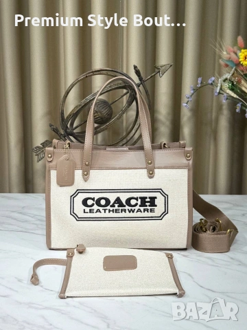 чанти COACH - Cargo Tote Canvas ↔️ 30 cm 🌸 ↕️ 22 cm ☘️ 