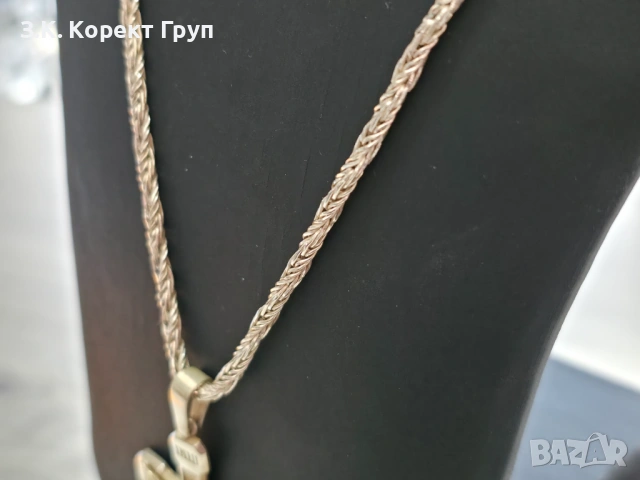Сребърен синджир с кръст 925 / Каралска плетка / 26,51 гр., снимка 2 - Колиета, медальони, синджири - 54426939