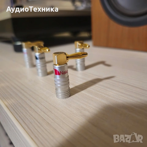 Nakamichi 4 броя конектори, тип banana позлатени 24к, снимка 4 - Други - 54912005
