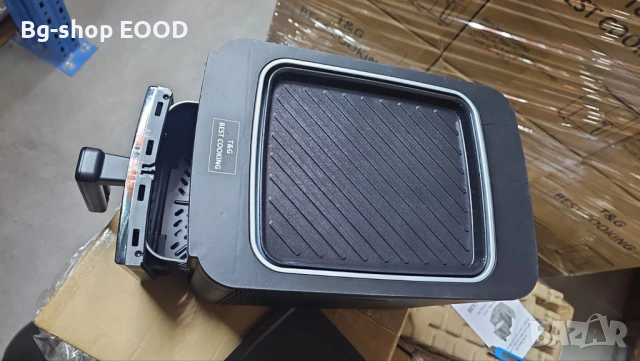 ПРОМО!! Фритюрник Air Fryer с Грил T& G Best Cooking 32852A, 2в1, 4.3L, 1500+500W, снимка 12 - Фритюрници - 54053589