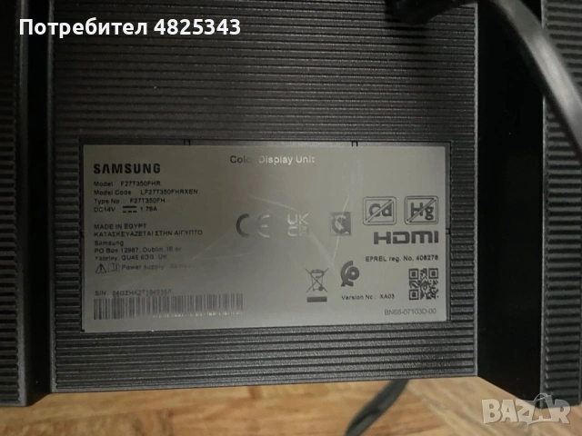 Монитор samsung 27, снимка 4 - Монитори - 54549527