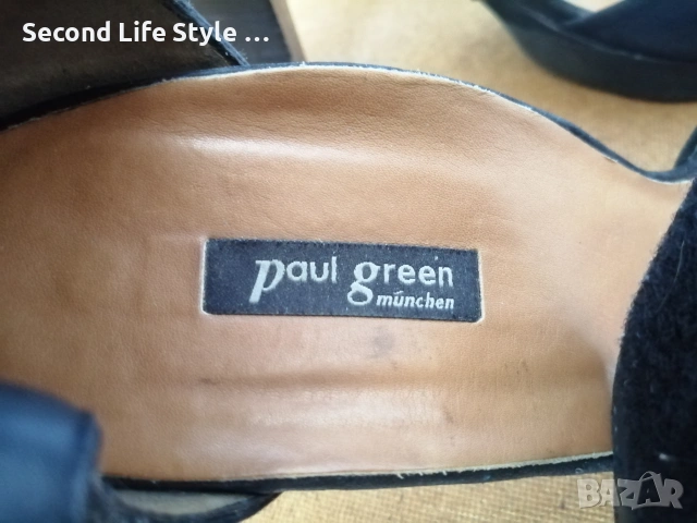 № 40.5 Paul Green дамски сандали естествена кожа с каишка на глезена и висок ток, снимка 12 - Дамски обувки на ток - 55153522