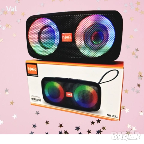 NB051, Bluetooth безжичен високоговорител RGB Light, снимка 3 - Тонколони - 54826239