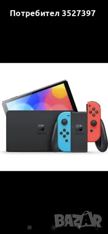 Nintendo Switch OLED като нов + кутия + Joy-Con син/червен