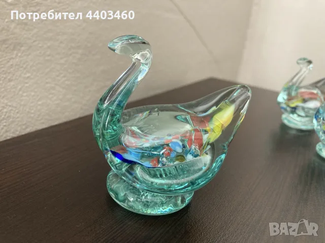 Ръчно изработени стъклени фигурки Лебед
