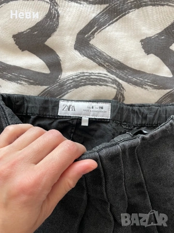 Черна дънкова пола-панталон на ZARA 116 р-р, снимка 4 - Детски рокли и поли - 54172637