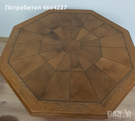 Ретро осмоъгълна холна маса от масивен дъб ( 102×60 см)