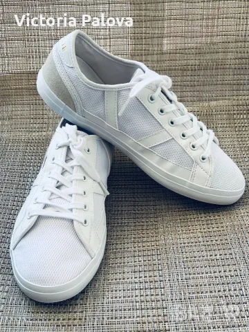 Леки бели маратонки/сникърси LACOSTE оригинал, стелка 24,5см, снимка 6 - Дамски ежедневни обувки - 55517644