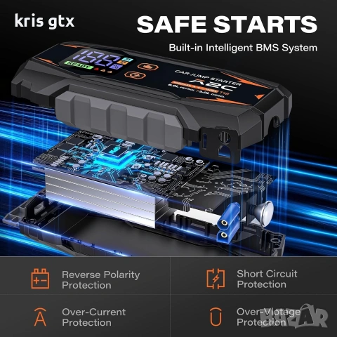НОВ Мощен Автомобилен Стартер (Jump Starter) + Power Bank – 16800mAh, снимка 3 - Аксесоари и консумативи - 55163954