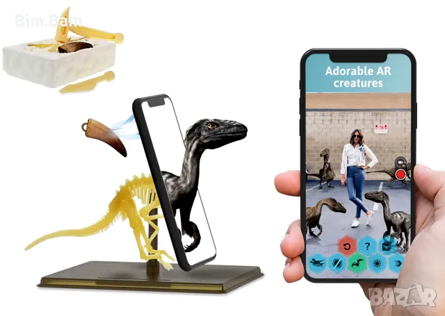 Образователен комплект с приложение за виртуална реалност AR Dino World - Трицератопс, снимка 3 - Образователни игри - 55415197