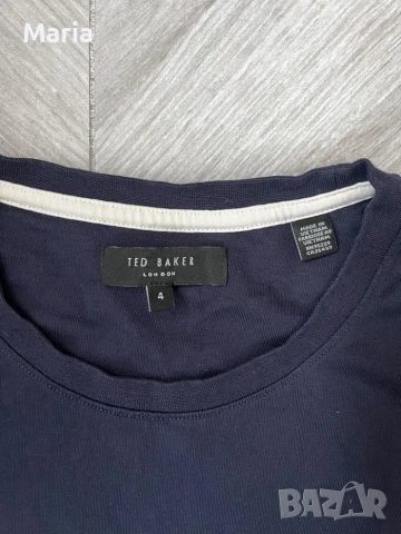 Мъжка тениска Ted Baker тъмносиня оригинал, снимка 2 - Тениски - 54545901