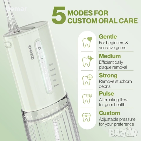 Govee/OOZZ Travel Water Flosser — преносим зъбен душ система за зъби с 6 накрайника и IPX8, снимка 6 - Други - 54877431