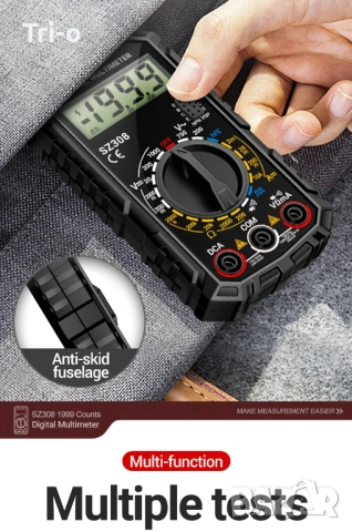 ANENG SZ308 Цифров мултицет AC/DC токметър, измервател на напрежение и съпротивление с LCD екран, снимка 14 - Друга електроника - 54682387