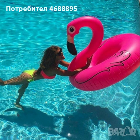 Надуваем пояс Фламинго 90 см – стабилен и стилен аксесоар за плаж и басейн, издръжлив PVC дизайн, снимка 2 - Други стоки за дома - 54223208