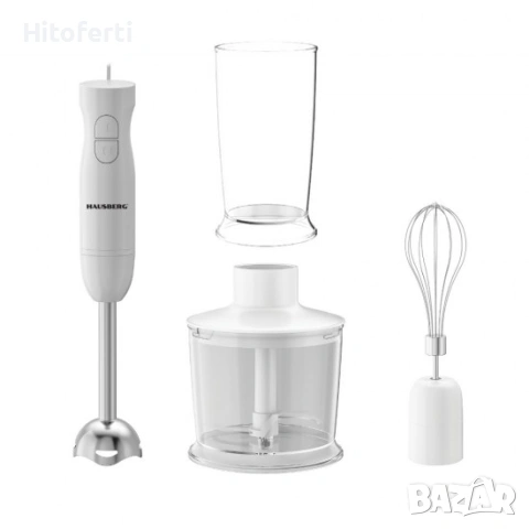 КОМПЛЕКТ ЕЛЕКТРИЧЕСКИ БЛЕНДЕР HAUSBERG HB-7701, снимка 2 - Чопъри и пасатори - 54257861