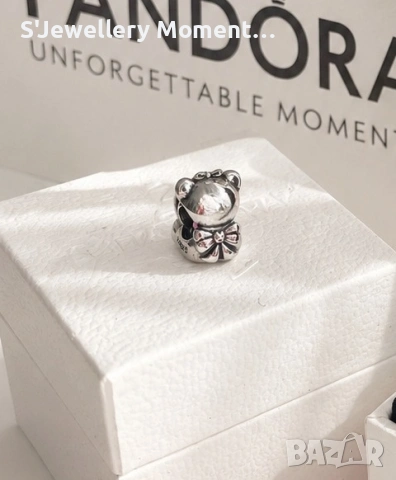 Сребърен елемент PANDORA 925 Teddy Bear, снимка 2 - Гривни - 35102766