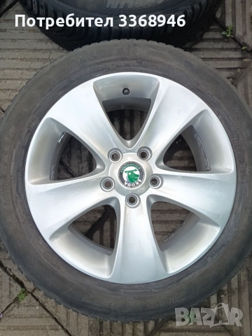 Оригинални джанти Шкода Йети Октавия 16" 5х112 с гуми Skoda YETI OCTAVIA 5x112 Michelin 205/55/16, снимка 14 - Гуми и джанти - 55285664