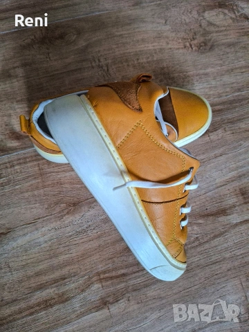 Кецове ест. кожа, горчица, снимка 7 - Кецове - 53999332