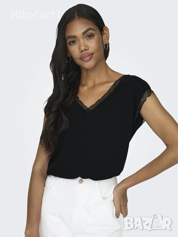 ONLY ONLJASMINA V NECK, снимка 3 - Тениски - 55228596