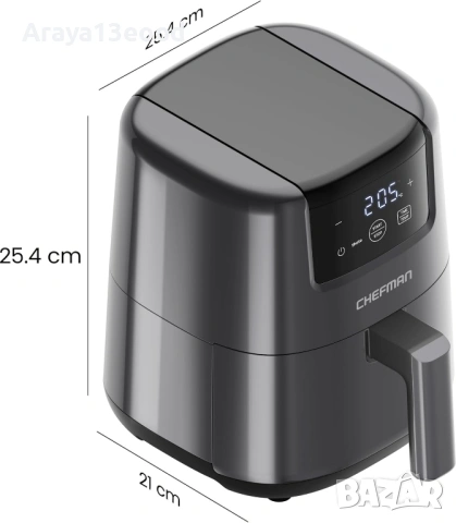 Компактен еър фрайър Chefman TurboFry Touch 2L с дигитален дисплей, снимка 2 - Фритюрници - 54613116