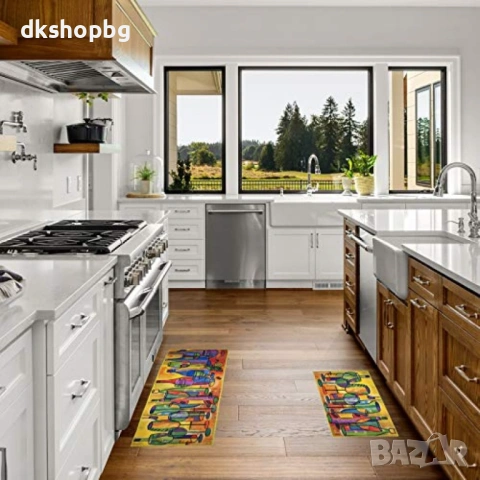 4583 Меки Антихлъзгащи Килимчета за Кухня – Комплект 2 бр. (40x60 + 40x120см), снимка 5 - Други стоки за дома - 54545056