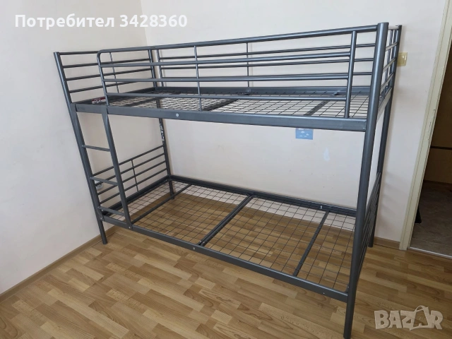 Двуетажно легло 90х200см IKEA SVARTA, снимка 2 - Мебели за детската стая - 54967219
